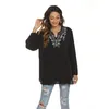 Women's Blouses Eaeovni Embroidered Tops Women's Bohemian Shirt Loose Tunic Summer Floral Embroidery Plus Size Mexico