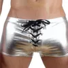 Majaki seksowne niskie rise homme koronkowe szorty patentowe faux skórzane bokserki bielizny elastyczne oddychające majtki
