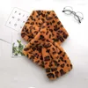 Cachecóis de Inverno de Pele Falsa Leopardo Cachecóis para Mulheres Meninas Bonito Rosa Macio Veludo Pescoço Quente Cachecol Feminino Cruzado Confortável