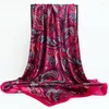 Scarves Paisley Print Hijab Scarf For Women Summer Shawl Beach Stoles Satin Silk 90cm Square Female Neckerchief Bandana Wraps