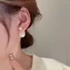 Boucles d'oreilles Minar classique surdimensionné simulé perle boucle d'oreille pour les femmes femme couleur or cuivre géométrique bijoux de mariage