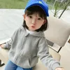Ceketler 2023 Sonbahar Kış Kızları Ceket Koreli Cardigan Fermuar Gömlek Kazak Bebek Çocuk Kızlar Ceket Windbreaker Uzun Kollu Tunik