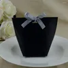 Gift Wrap 100pcs Blank Kraft Paper Bag White Black Candy Wedding Favor Box Package Birthday With Ribbon