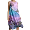 Freizeitkleider Damen Stretch Bequemes Strandkleid Kleine Blume Schmetterlingsdruck Lang Damen Sommer