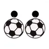 Boucles d'oreilles pendantes SPORT ACRYLIQUE PIERCING Baseball Basketball Football Tennis Huit Ball Futbol Imprimer Stud Pour Femmes Main Painte