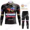 Ensembles de maillots de cyclisme Ensembles de maillots de cyclisme Total Energies Team Black Slovaquie Ensemble de maillots de cyclisme pour hommes Ensemble de vêtements à manches longues VTT Pantalon de vélo de route Bib Maillot 230621