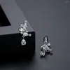 Boucles d'oreilles Funmode Super Flash Zircon Mosaïque Géométrique Ins Version Coréenne Mode Minorité Cool Style Femme FE394