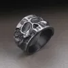 Anéis de banda vintage de alta qualidade crânio de esqueleto anel de dedo banda gótico mulheres homens motociclista boate festa anel arma black rock hip hop anel x0625