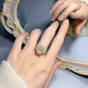 Trend pierścieniowy Solitaire 100% 925 Prawdziwy srebrny 9*13 mm biały g węgla pierścieni diamentów dla kobiet przyjęcie weselne biżuteria Famikie Prezenty 230621