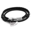 Bracelet Viking Axe Charmes Collier Corde Tressée Chaîne Pour Hommes Garçons Bracelets Bijoux Melv22