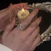 Anneaux de bande exquis cristal soulagement de l'anxiété anneau de filature cristal Zircon anneau ouvert rotatif pour les femmes anti-stress Spinner anneau bijoux x0625