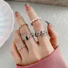 Band Rings Colorful Butterfly Rings Set Shine Purple Rhinestones for Women Bohemia Vintage Rhinestone Simple Finger Jewelry Party Gift x0625