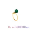 Cluster Rings Jade Caudal Fin Ring 925 Silver Stone Natural Jewelry Accessories Carved Charm Green Gemstones Amulet Women Real Gift Vintage