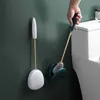 New Light luxury electroplating soft rubber golf toilet brush leak-proof base convenient sanitary brush head storage cover cleaning