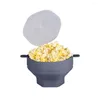 Skålar popcorn skål stor kapacitet lätt silikon hink med lock värmebeständiga tillverkare hushållsmaterial