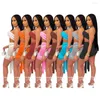 Work Dresses Bandage Sheer Mesh Women Skirt Set Halter Crop Top Skinny Matching Suit Solid 2023 Summer Sexy Cut Out Club Party Vestidos
