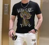 Herr t-skjortor s-6xl strass mode anime män t-shirt bomull streetwear höft design droppe