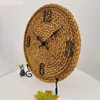 Wall Clocks Outdoor Resin Clock | Waterproof 12 Inch Simple With Accurate Time Display Home Garden Imitation Rattan Tree De