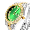 Montres Iced Out montre de luxe hommes or argent zircon cubique Hip Hop plein diamant acier inoxydable Quartz hommes 230613