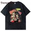 Męskie koszulki Mike Tyson Tshirt Men Men Graphic Printed Tshirt Vintage Cloes 90S Retro mycie t-koszuli Streetwear Kobiety T-koszule J230625