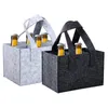 Emballage cadeau réutilisable mode feutre sac porte-vin bière bouteille shopping fourre-tout transporteur avec 6 bouteilles diviseur lavable gris 230625