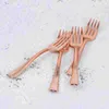 Zestawy naczyń obiadowych 24 szt. Jednorazowe srebrne owoc Fruit Fork Pudding łyżka 9,8 x 3 cm plastikowe typy Dziecko