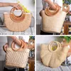 Sacos de armazenamento Mifuny Rattan Woven Woven Handmade Handmade High Beauty Waist Bag Shoulder Po Artifact Straw Moon Zipper Hand