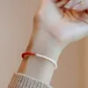 Natural South Red Agate Pärledarmband Small 2mm Rice Pearl Elastic Armband For Women Fashion Jewelry