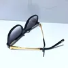 선글라스 0937 클래식 마스코트 레트로 빈티지 반짝이는 골드 여름 유엔 스타일 UV400 안경 상자와 함께 제공