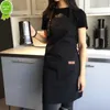 New Fashion Canvas Kitchen Aprons For Woman Men Chef Work Apron For Grill Restaurant Bar Shop Cafes Beauty Nails Studios Uniform