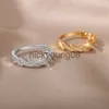 Band Rings Lightning Rings For Women Stainless Steel Gold Plated Finger Ring 2023 Trend Zirconia Wedding Aesthetic Jewelry anillos mujer x0625