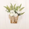 Decorative Flowers Front Door Fall Decorations Baby Wreath Spring Leaf Peony Flower Basket Simulation Rattan