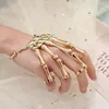 Charm Bracelets Halloween Cosplay Bracelet For Women Punk Exagerate Metal Connect Fingers Ghost Hand Skeleton Jewelry Sets Trending