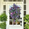 Decorative Flowers Door Decor Flower Wreath 60 40 7cm Cottage Farmhouse Swags Gardens Housewarming Hydrangeas Plastic Purple