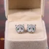 Studörhängen Ramos Seller Leopard-Head Zircon for Women and Men Gift Hip Hop smycken Cool Animal Party