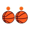 Boucles d'oreilles pendantes SPORT ACRYLIQUE PIERCING Baseball Basketball Football Tennis Huit Ball Futbol Imprimer Stud Pour Femmes Main Painte