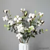 Fleurs séchées artificielles en coton naturel d'artiste, Bouquet de cadeau d'anniversaire de mariage, décoration de noël et du nouvel an, DIY