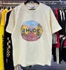 Męskie koszulki Rhude T Shirt Casual Bawełna Summer Street Board Męs