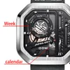 Andere Horloges DOM WATCH MAN Mode Creatief Chronograaf Kalender Quartz Skeleton Punk Wind Waterdicht Herenhorloge 230621