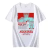 Męskie łańcuchy T-shirty Makima japońskie anime t shirt manga graficzne koszulki graficzne topy zabawne kreskówki tshirt unisex hip hop tshirts męski J230625