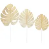 Decorative Flowers Monstera Leaves Artificial 12pcs Tropical With Stems Wedding Birthday Party (// 4 For Each Size )