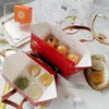 Gift Wrap 10PCS Red Moon Cake Box Handle Gifts Hand Ribbon Bakery Paper Bag Package Mid-Autumn Day Chang'e HandPocket