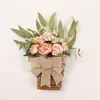 Decorative Flowers Front Door Fall Decorations Baby Wreath Spring Leaf Peony Flower Basket Simulation Rattan