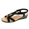 Sandales Akexiya femmes été chaussures à semelles compensées pour la plage bohême gladiateur Sandalias Mujer tongs talons