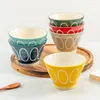 Bowls Household Retro Nordic Ceramic Rice Creative 5-inch Tall Lamian Noodles Dessert Ramen Hat Trumpet Bowl Tableware