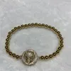 Lien Bracelets En Gros Belle Bonne Qualité Incrustation Tête De Léopard 4 Mm Perle Ronde Bracelet Corde Élastique