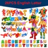 Transformation Toys Robots 26 Gudi English Letter Learn A-Z Alphabet Robot Robot Dinosaur Action Action Acture Acture Building Build Toys 230621