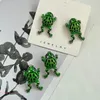 Stud Earrings M2EB For Girls 3D Green Animal Ear Cuff Jewelry