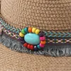 Wide Brim Hats 2022 Fashion Bohemian Sun Hat For Women Foldable Beach Hats Ladies Summer Paper Straw Hats White Panama Travel Hat UV ProtectionSun block HKD230625