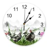 Настенные часы куриные растения покраска чернил домашний декор современный кухня спальня спальня живые часы